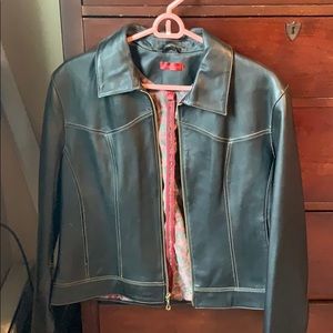 Black leather jacket